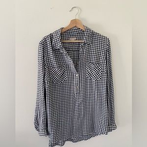 Target gingham flannel tunic, size large
